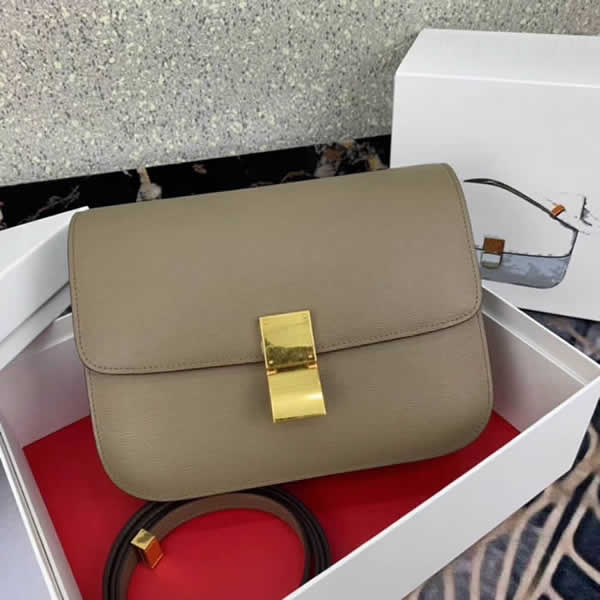 2019 Fake Celine Box Khaki Shoulder Crossbody Bag 88007